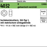 ISO 4032 8 -LH galvanisch verzinkt - Sechskantmuttern