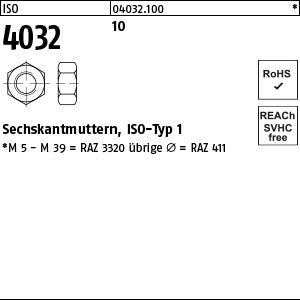 ISO 4032 10 - Sechskantmuttern