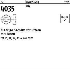 ISO 4035 04 - Niedrige Sechskantmuttern