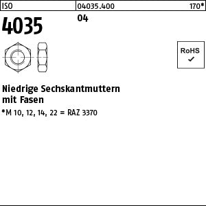 ISO 4035 04 - Niedrige Sechskantmuttern