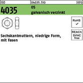 ISO 4035 05 galvanisch verzinkt - Sechskantmuttern