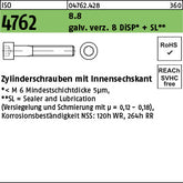 ISO 4762 8.8 galvanisch verzinkt DiSP + SL gal Zink-Dispersion - Zylinderschrauben