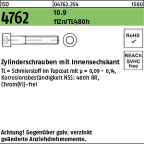 ISO 4762 10.9 Zinklamelle - Zylinderschrauben [500]