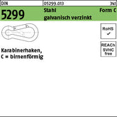 DIN 5299 Stahl FW-Kar.haken C galvanisch verzinkt - Feuerwehrkarabinerhak.