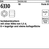 DIN 6330 10 BM 6 SW 10 gestempelt - Sechskantmuttern