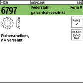DIN 6797 Federstahl V 3, 2 galvanisch verzinkt - Zahnscheiben
