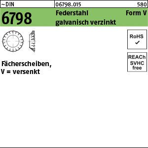 DIN 6798 Federstahl V 3, 2 galvanisch verzinkt - Fächerscheiben