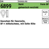 DIN 6899 Stahl BF 3, 5 / RW 4 galvanisch verzinkt - Kauschen