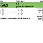 DIN 6921 8.8 galvanisch verzinkt - Sechskant.schrauben mit Flansch