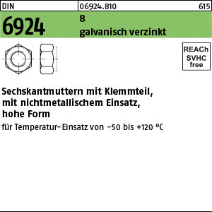 DIN 6924 8 galvanisch verzinkt - Sechskantmuttern