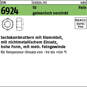 DIN 6924 10 galvanisch verzinkt - Sechskantmuttern [050]