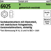DIN 6925 8 galvanisch verzinkt - Sechskantmuttern [050]