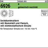 DIN 6926 8 galvanisch verzinkt - Sechskantmuttern m.Flansch