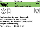 ISO 7040 8 galvanisch verzinkt, mit braunem Ring - Sechskantmuttern
