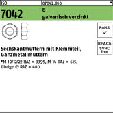 ISO 7042 8 galvanisch verzinkt - Sechskantmuttern
