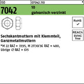 ISO 7042 10 galvanisch verzinkt - Sechskantmuttern