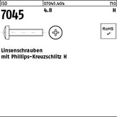 ISO 7045 4.8 Phillips/Kreuzschlitz - Flachkopfschrauben