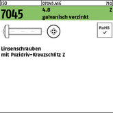ISO 7045 4.8 Pozidriv/Kreuzschlitz galvanisch verzinkt - Flachkopfschrauben