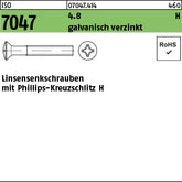 ISO 7047 4.8 Phillips/Kreuzschlitz galvanisch verzinkt - Linsensenkschrauben