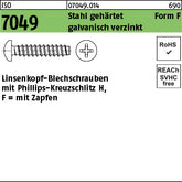 ISO 7049 Stahl Form F Phillips/Kreuzschlitz galvanisch verzinkt passiviert - Blechschrauben