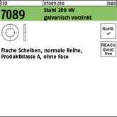 ISO 7089 Stahl 2 ( x 0, 3) 200 HV, galvanisch verzinkt - Scheiben