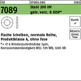 ISO 7089 Stahl 5 ( x 1 ) 200 HV, galvanisch verzinkt DiSP gal Zink-Dispersion - Scheiben
