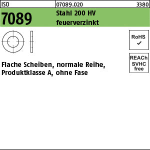 ISO 7089 Stahl 6 ( x 1, 6) 200 HV, feuerverzinkt - Scheiben