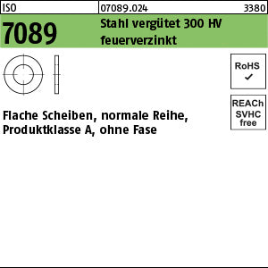 ISO 7089 Stahl 6 ( x 1, 6) 300 HV, feuerverzinkt - Scheiben