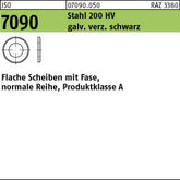 ISO 7090 Stahl 4 ( x 1 ) 200 HV, galvanisch verzinkt schwarz chrom. gal verzinkt versiegelt - Scheiben