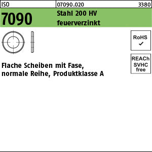ISO 7090 Stahl 6 ( x 1, 6) 200 HV, feuerverzinkt - Scheiben