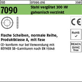 ISO 7090 Stahl CE 10 (10, 5 x ) 300 HV, galvanisch verzinkt - Scheiben