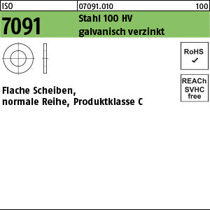 ISO 7091 Stahl galvanisch verzinkt - Scheiben