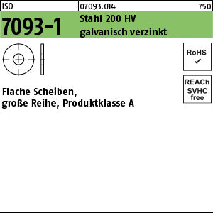 ISO 7093 -1 Stahl HV 3 galvanisch verzinkt - Scheiben