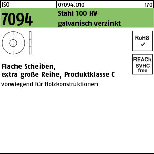 ISO 7094 Stahl galvanisch verzinkt - Scheiben