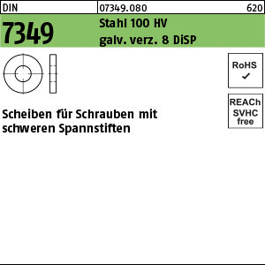 DIN 7349 Stahl HV 21, 0 galvanisch verzinkt 8 DiSP (Dickschichtpass.) gal Zink-Dispersion - Scheiben