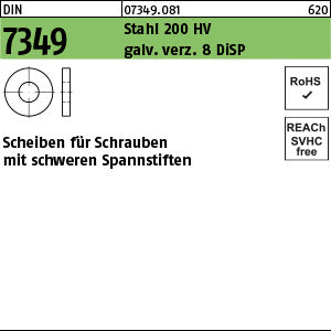 DIN 7349 Stahl HV 6, 4 galvanisch verzinkt 8 DiSP (Dickschichtpass.) gal Zink-Dispersion - Scheiben