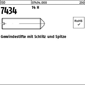 ISO 7434 14 H - Gewindestifte mit Schlitz