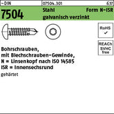 DIN 7504 Stahl N Torx galvanisch verzinkt, Linsenkopf - Bohrschrauben