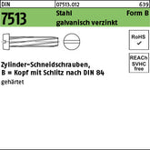 DIN 7513 Stahl B galvanisch verzinkt - Gewinde-Schneidschrauben