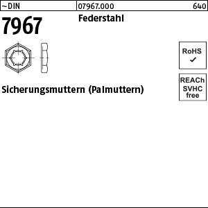 DIN 7967 Federstahl - Sicherungsmuttern