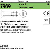 DIN 7969 Mutter 4.6 U / CE feuerverzinkt - Senkschrauben mit Schlitz