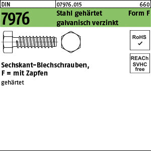 DIN 7976 Stahl -F galvanisch verzinkt passiviert - Blechschrauben