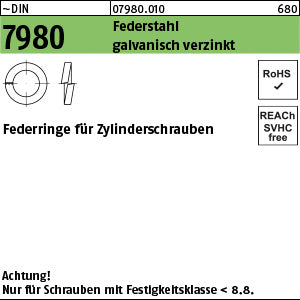 DIN 7980 Federstahl galvanisch verzinkt - Federringe