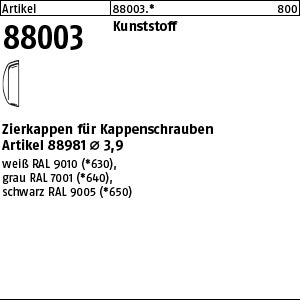 Kappen für Kappenschr. weiß - Zierkappen