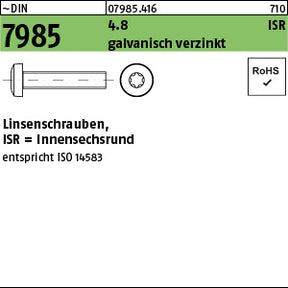 DIN 7985 4.8 -T galvanisch verzinkt - Linsenschrauben
