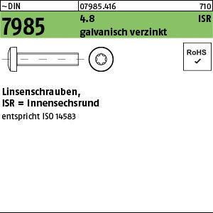 DIN 7985 4.8 -T galvanisch verzinkt - Linsenschrauben