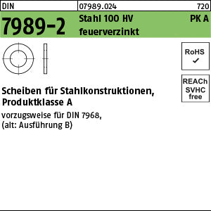 DIN 7989 -2 Stahl 12 Pk A ÜH x 8 feuerverzinkt - Scheiben