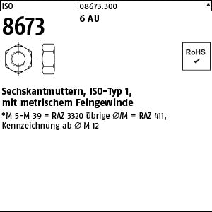 ISO 8673 6 AU - Sechskantmuttern