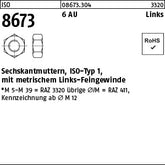 ISO 8673 6 AU -LH ungestempelt - Sechskantmuttern