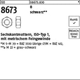 ISO 8673 8 schwarz schwarz - Sechskantmuttern